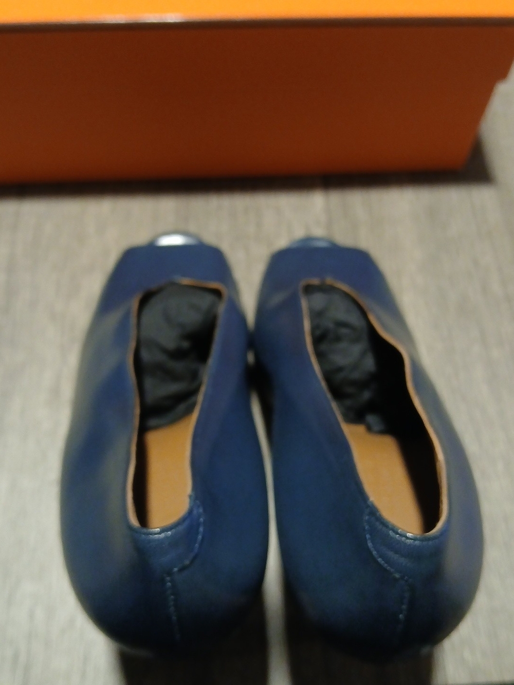 Hermès Gloria Teal Blue Leather Peep Toe Platform Pumps Heels Sz 39 (US 8.5) - Picture 14 of 15